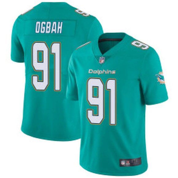 Men Miami Dolphins 91 Emmanuel Ogbah Nike Green Limited NFL Jersey